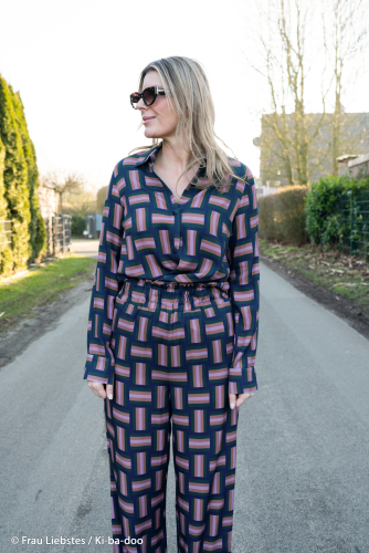 Viskose- Webware - @Kibadoo - Geoluxe Braid Stripe - blau