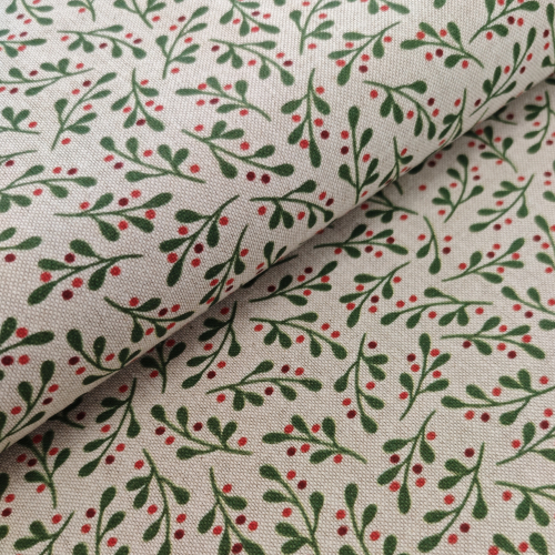 Canvas - Dekostoff - Zweige - Beeren