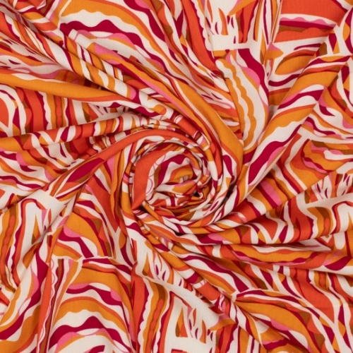Viskose - Webware - Muster - orange