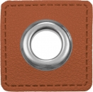 Ösen Patches für Kordeln - Lederimitat - 10 mm - camel