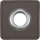 Ösen Patches für Kordeln - Lederimitat - 10 mm - dunkelgrau