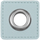Ösen Patches für Kordeln - Lederimitat - 10 mm - eisblau