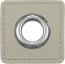 Ösen Patches für Kordeln - Lederimitat - 10 mm - hellgrau