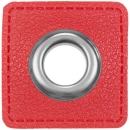 Ösen Patches für Kordeln - Lederimitat - 10 mm - rot